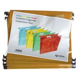 Grafoplas Carpeta colgante Kraft con visor superior para Folio, pack de 50 unidades